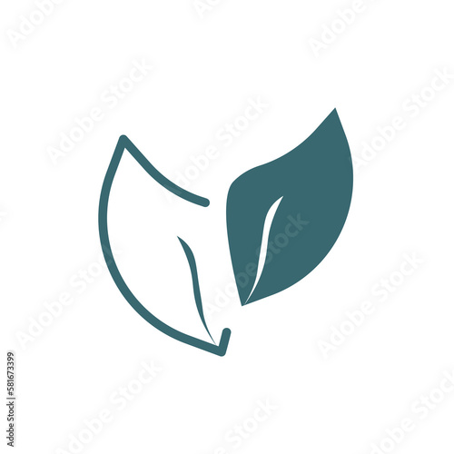 two leaves icon. Filled two leaves, natural icon from ecology collection. Flat glyph vector isolated on white background. Editable two leaves symbol can be used web and mobile