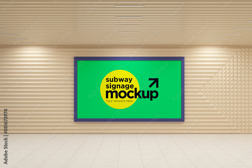Subway Signs, Poster, Billboard Mockup Subway Signs, Poster, Billboard Mockup