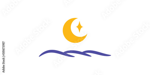 islamic logo of wave and moon