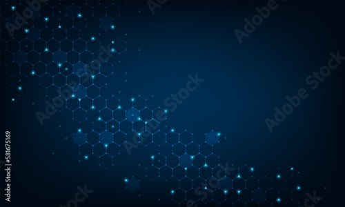 Abstract background consisting of set of hexagonal cells. Modern innovation communication technology business background. Background illustration vector.