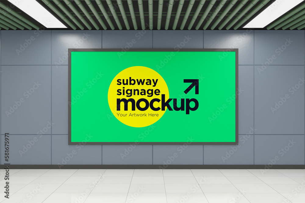 Subway Signs, Poster, Billboard Mockup Subway Signs, Poster, Billboard Mockup