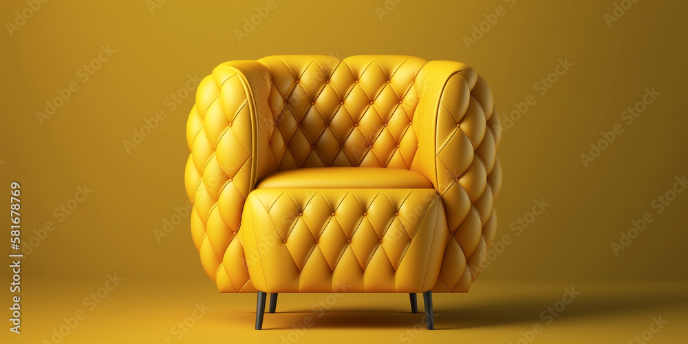 Chic Seating The Modern Yellow Leather Armchair with a Distinctive
