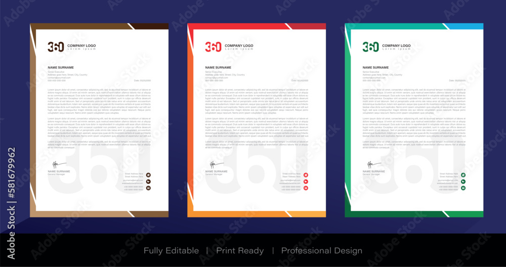 Corporate Professional and Creative Letterhead design