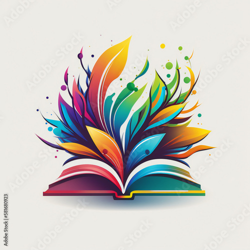 open book with colorful pages