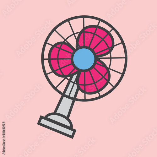 pink fan isolated on black