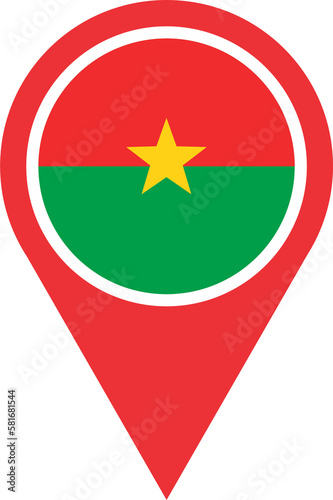 Free Download Burkina Faso flag pin map 2023031378 - GFXLoad