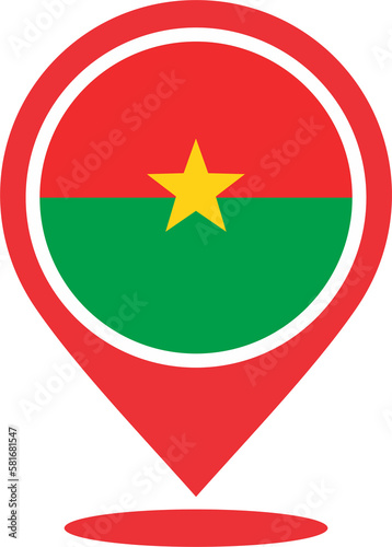 Free Download Burkina Faso flag pin map 2023031377 - GFXLoad