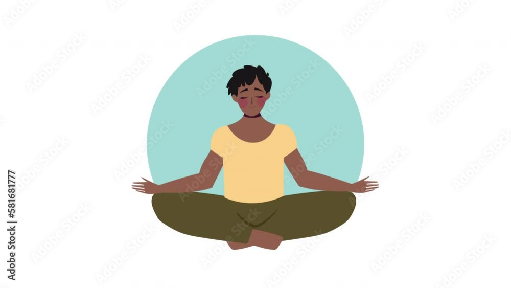 afro woman practicing yoga character animation afro woman practicing yoga character animation