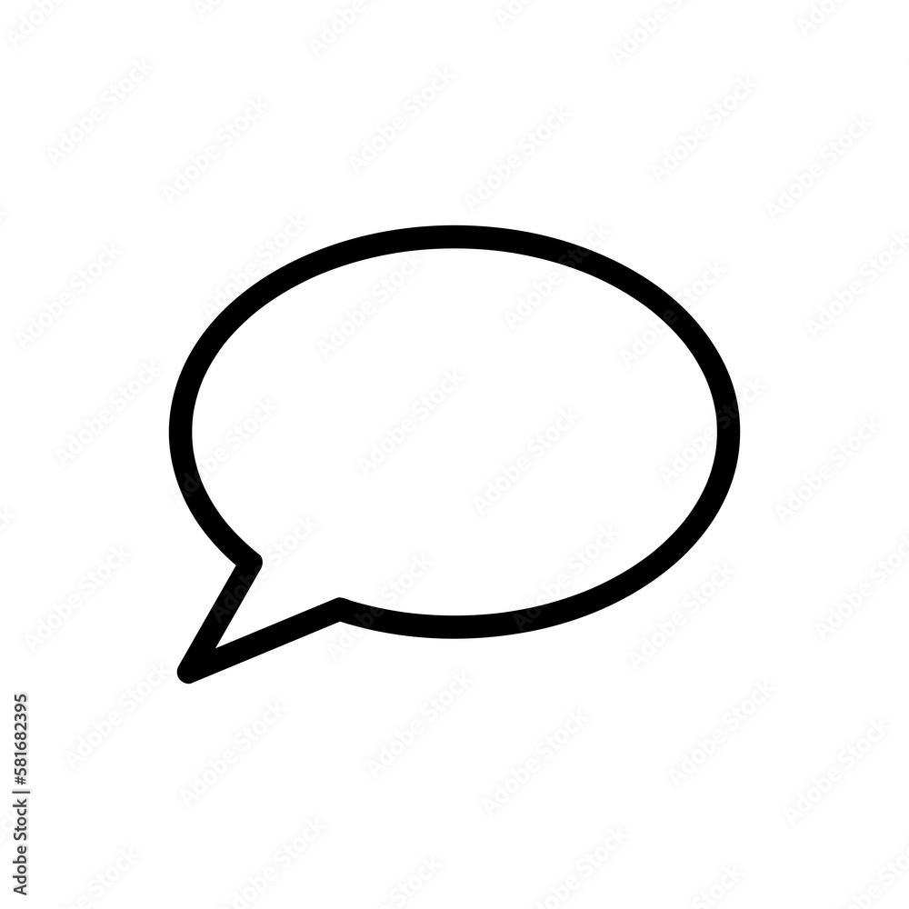 Naklejka premium Speech bubble icon, bubble sign flat illustration on white background..eps
