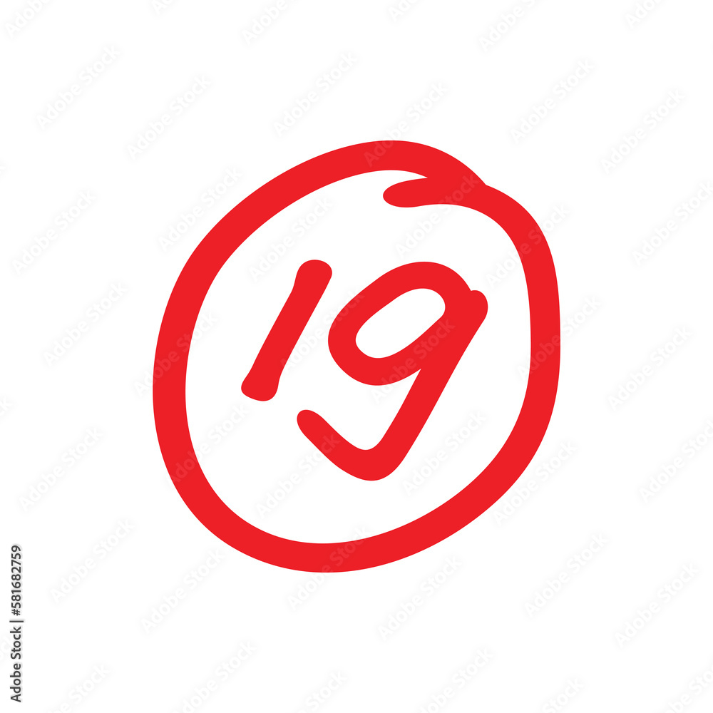 19 points test score, nineteen points exam results - Vector 19 points test score, nineteen points exam results - Vector