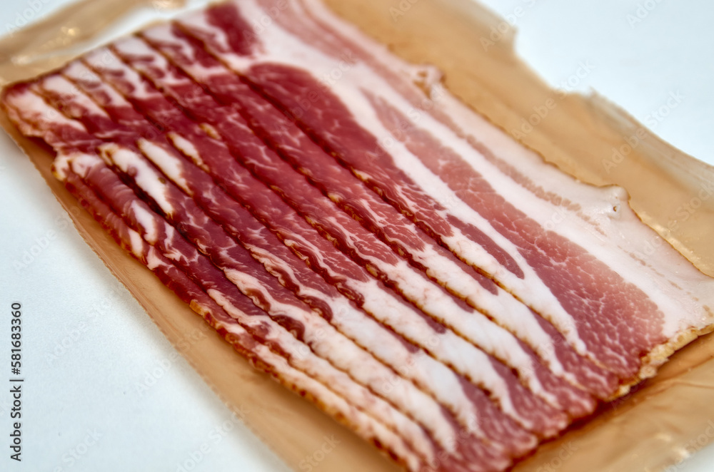Thin slices of chopped bacon
