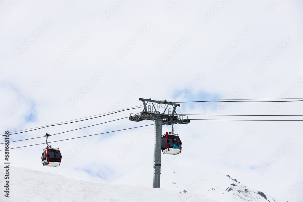 ski lift in the mountains