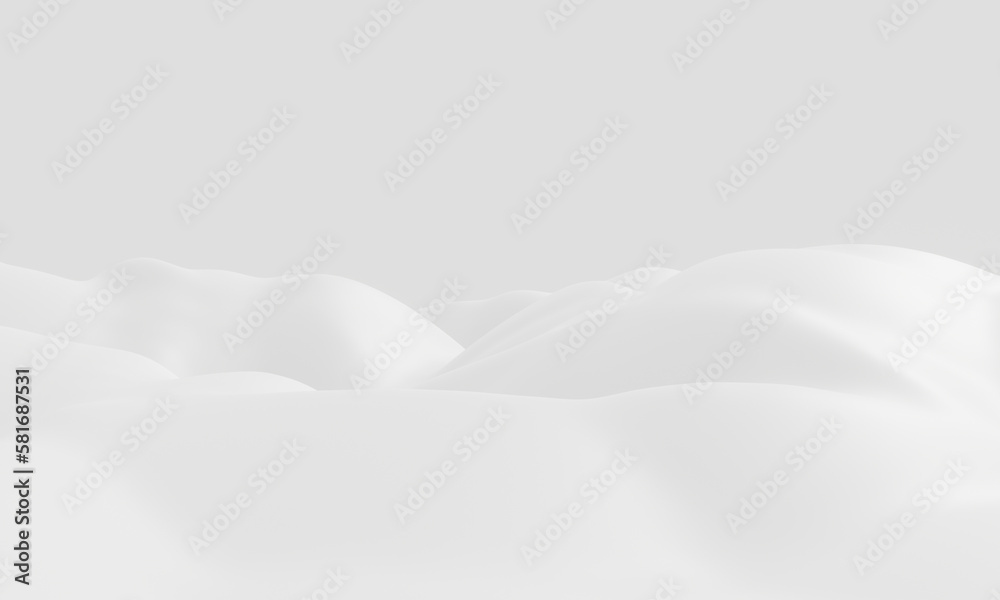 Obraz premium 3D snow mountain. White terrain. Cold environment.