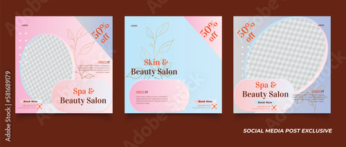 Beauty and Spa Center Social Media Post Template