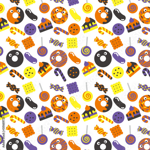 シームレス　お菓子　ハロウィン