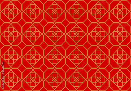Red Mosaic Tiles Design Art for Backgrounds. Seamless Pattern. Mosaic. Geometry. Vector Illustration Graphic Design.