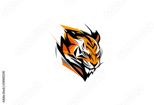 Valokuva tiger head abstract design logo vector image