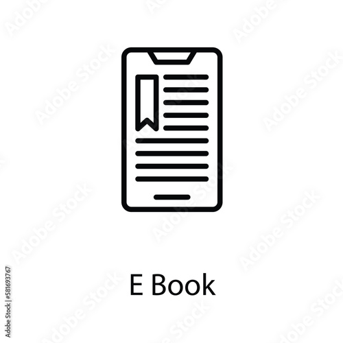 e book icon design stock illustration