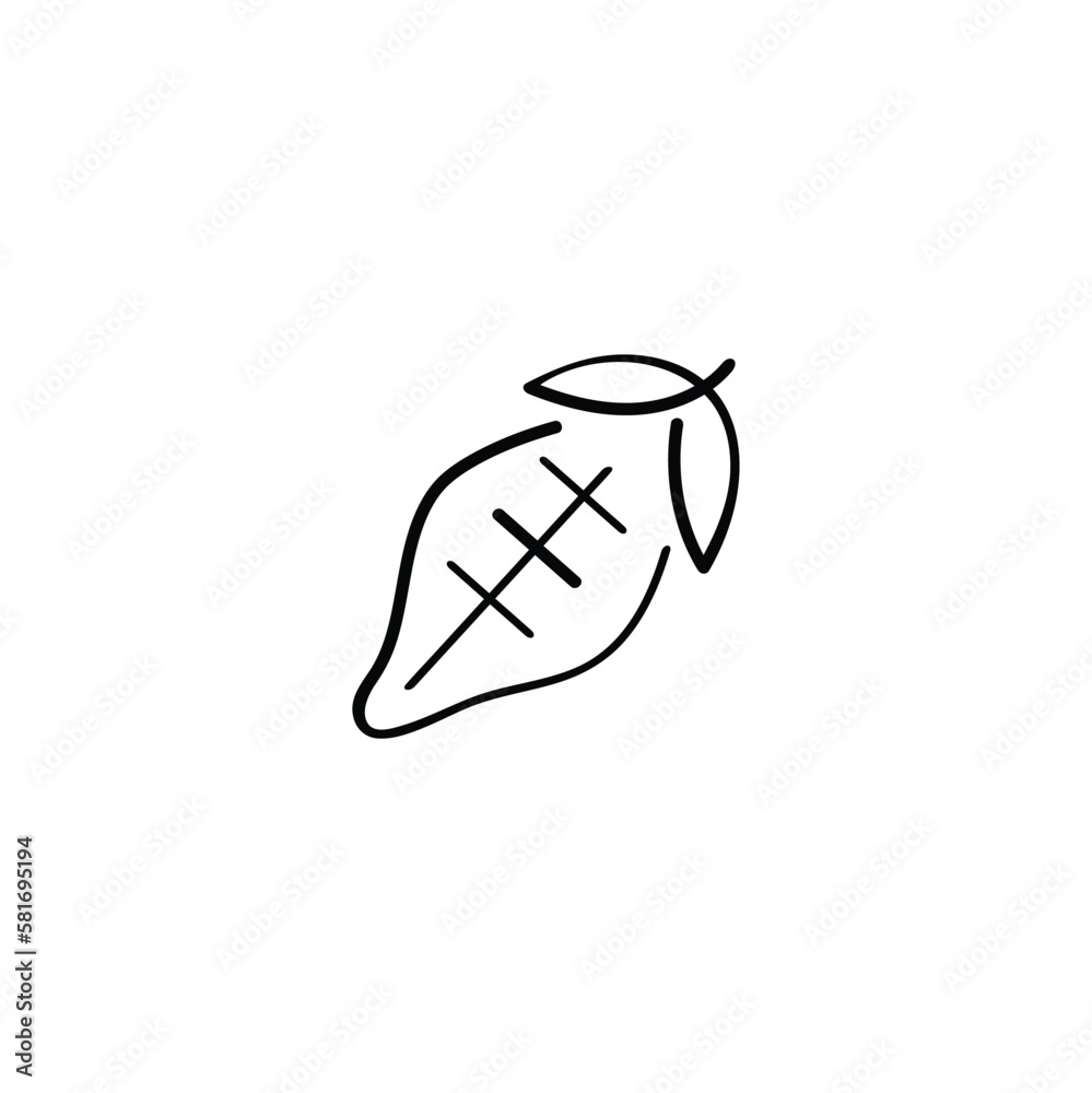 Cacao Fruit Line Style Icon Design Cacao Fruit Line Style Icon Design
