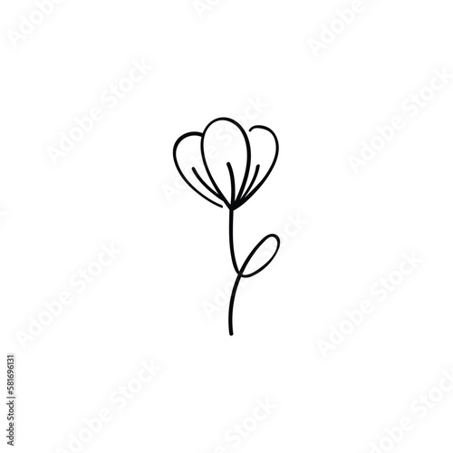 Flowers Line Style Icon Design 