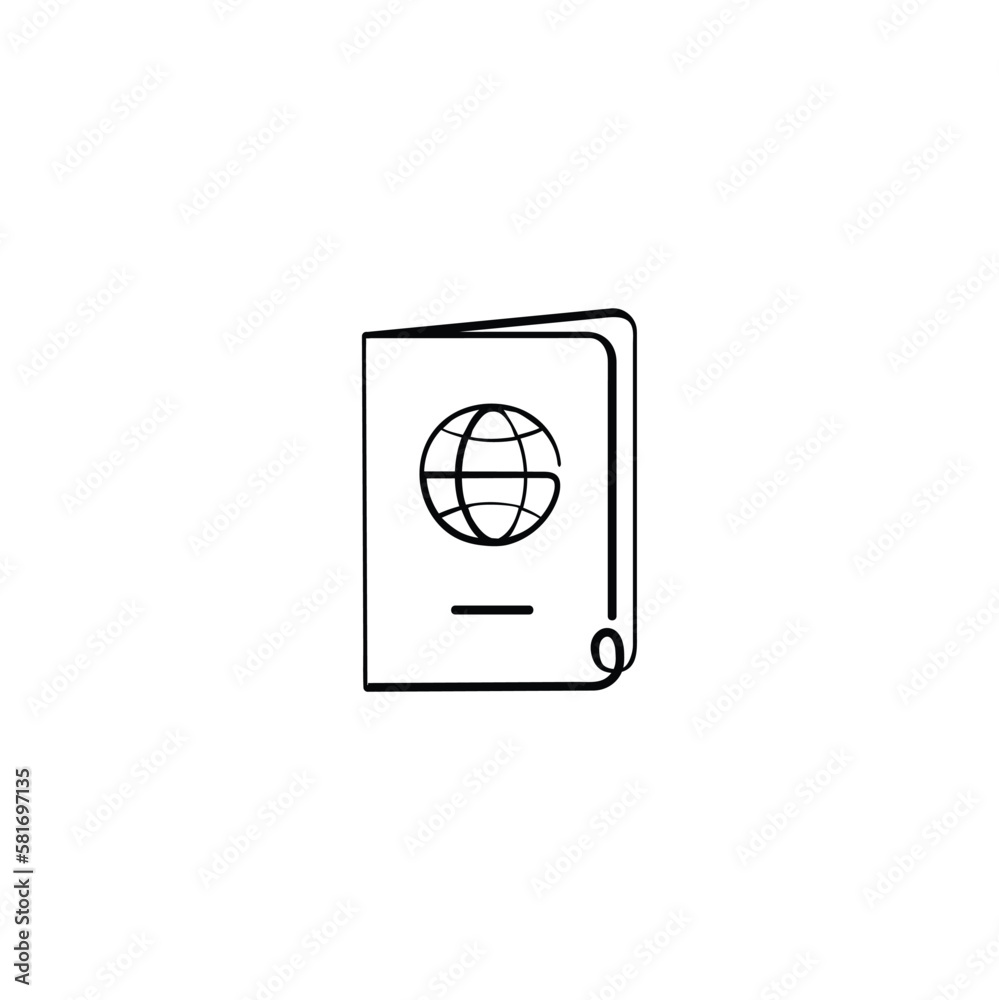Passport Line Style Icon Design Passport Line Style Icon Design