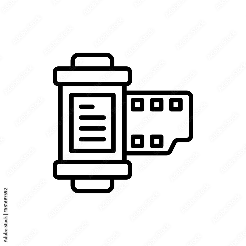 Camera Film Roll icon in vector. Illustration Camera Film Roll icon in vector. Illustration