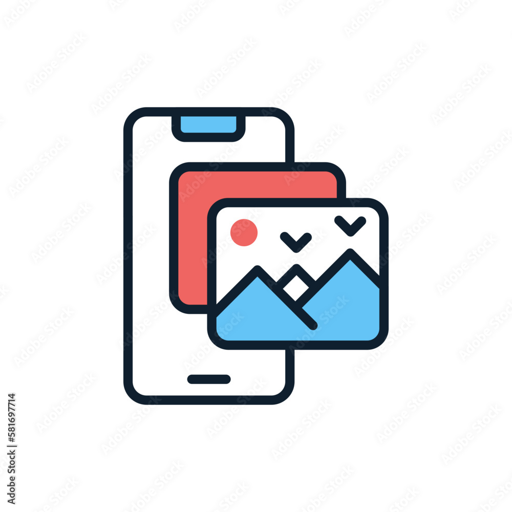 Mobile Gallery icon in vector. Illustration Mobile Gallery icon in vector. Illustration