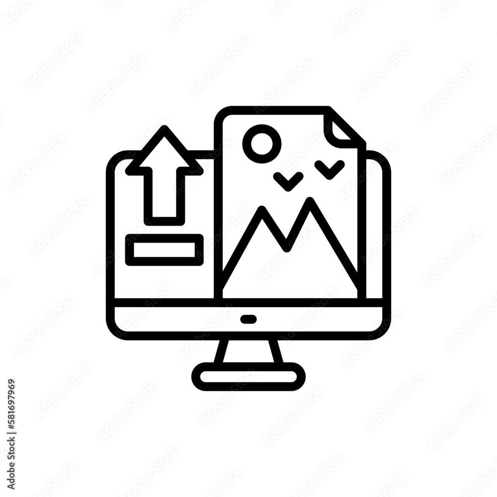Uploading Image icon in vector. Illustration Uploading Image icon in vector. Illustration