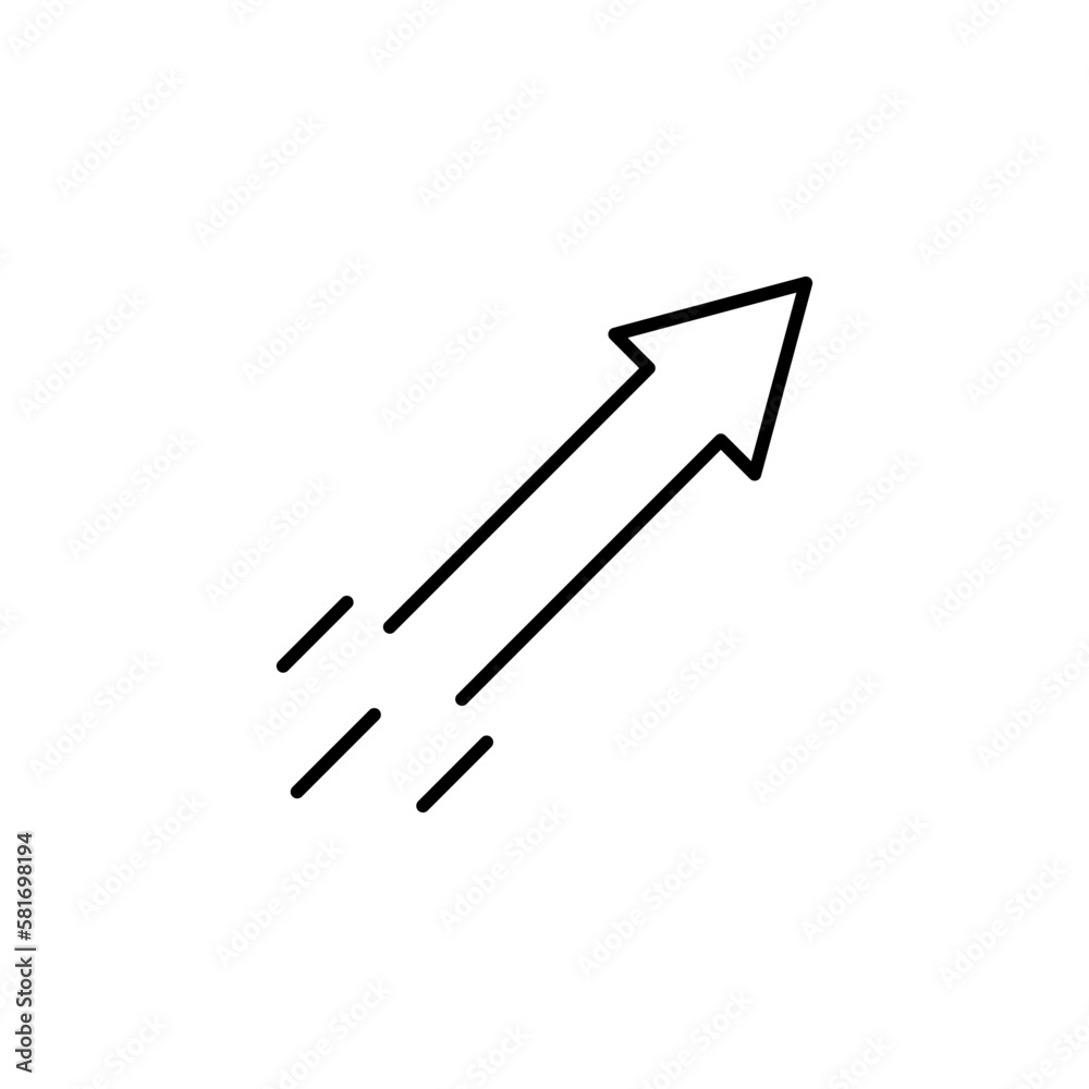 Rising arrow up outline icon in black. Diagram illustration. Growth concept, progress report logo. Flat style for app, graphic, infographic, web, ui, ux. Vector, used for any platform or purpose Rising arrow up outline icon in black. Diagram illustration. Growth concept, progress report logo. Flat style for app, graphic, infographic, web, ui, ux. Vector, used for any platform or purpose