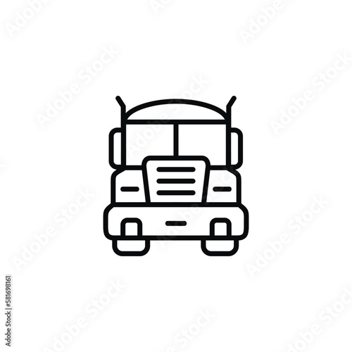 Truck line icon isolated on white background