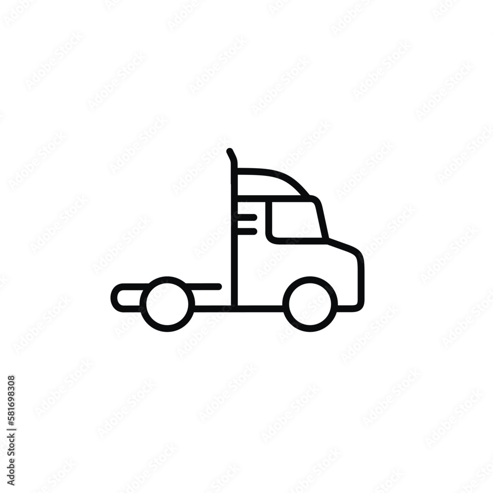 Truck line icon isolated on white background