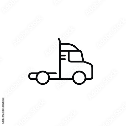 Truck line icon isolated on white background