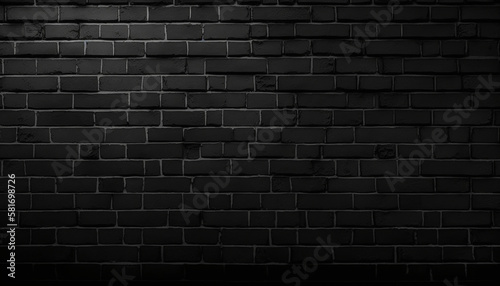 Black brick wall textured background