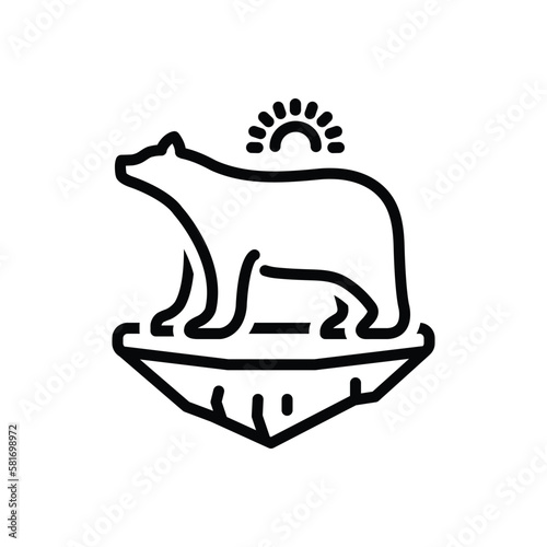 Black line icon for polar