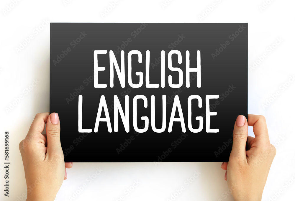 English Language text on card, concept background English Language text on card, concept background