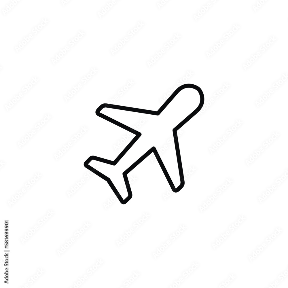 Plane line icon isolated on white background