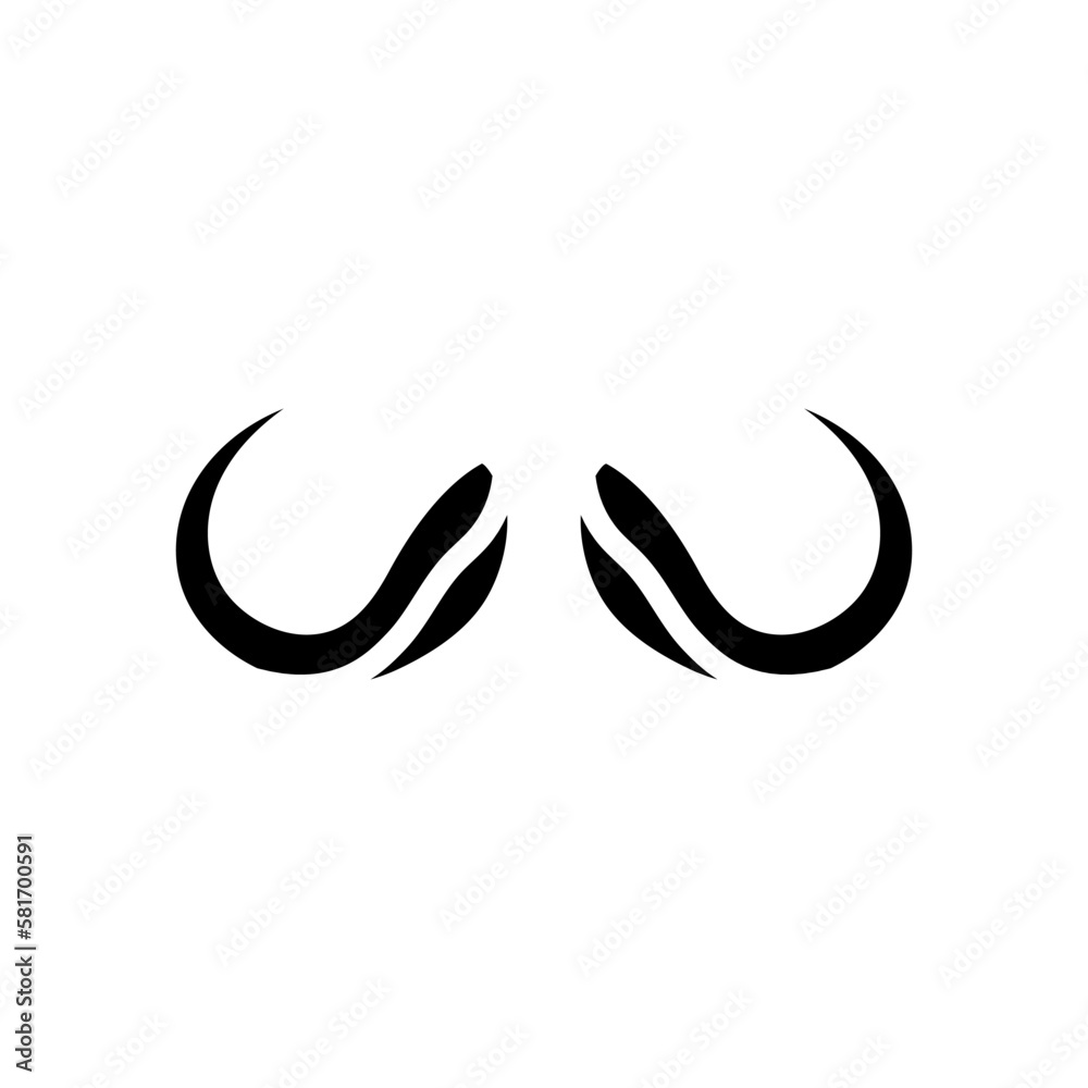 buffalo horn animal glyph icon vector illustration buffalo horn animal glyph icon vector illustration