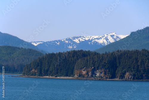 Alaska, coastal landscape in the Icy Strait, United States 
