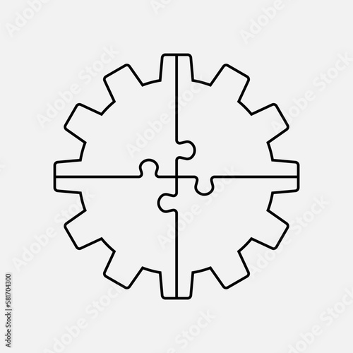Diagram infographic for 4 steps, gear puzzle