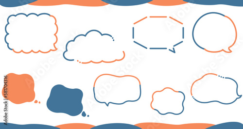 カラフルな漫画風あしらい・アイコンイラストセット