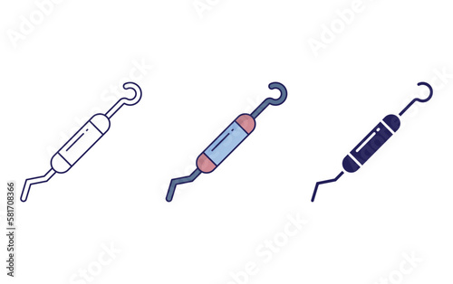 dental scaler vector icon