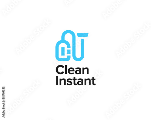 Blue Flat Vacuum Cleaner Logo