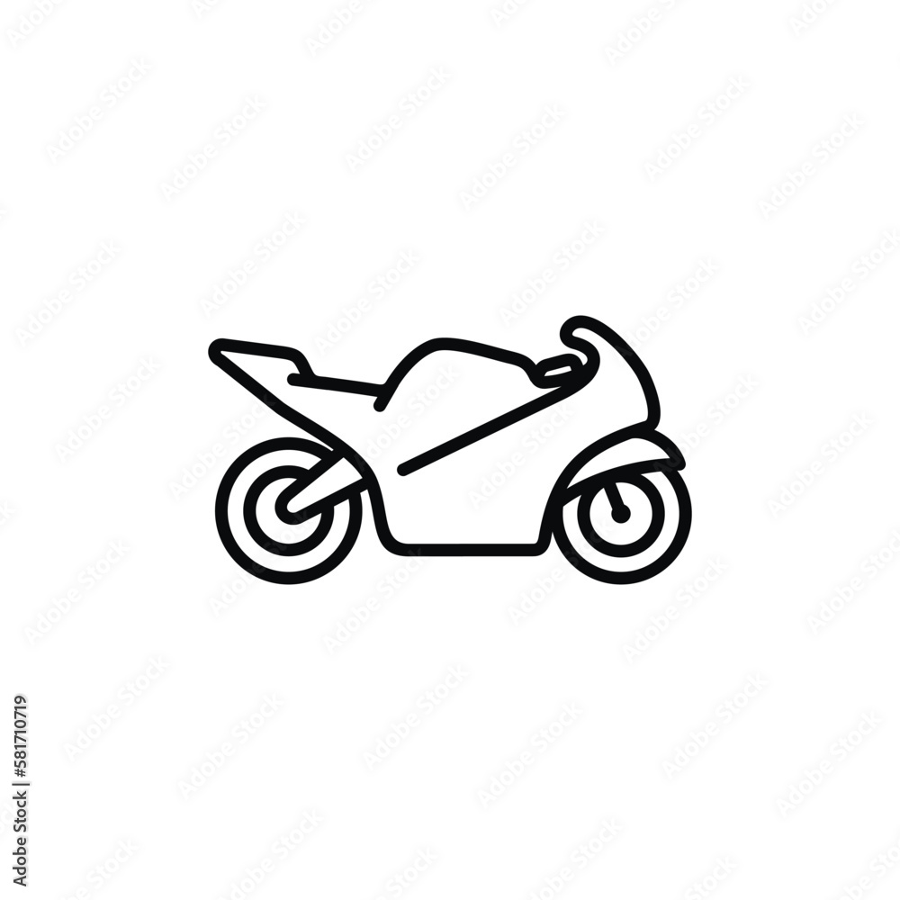 Motosport line icon isolated on white background Motosport line icon isolated on white background