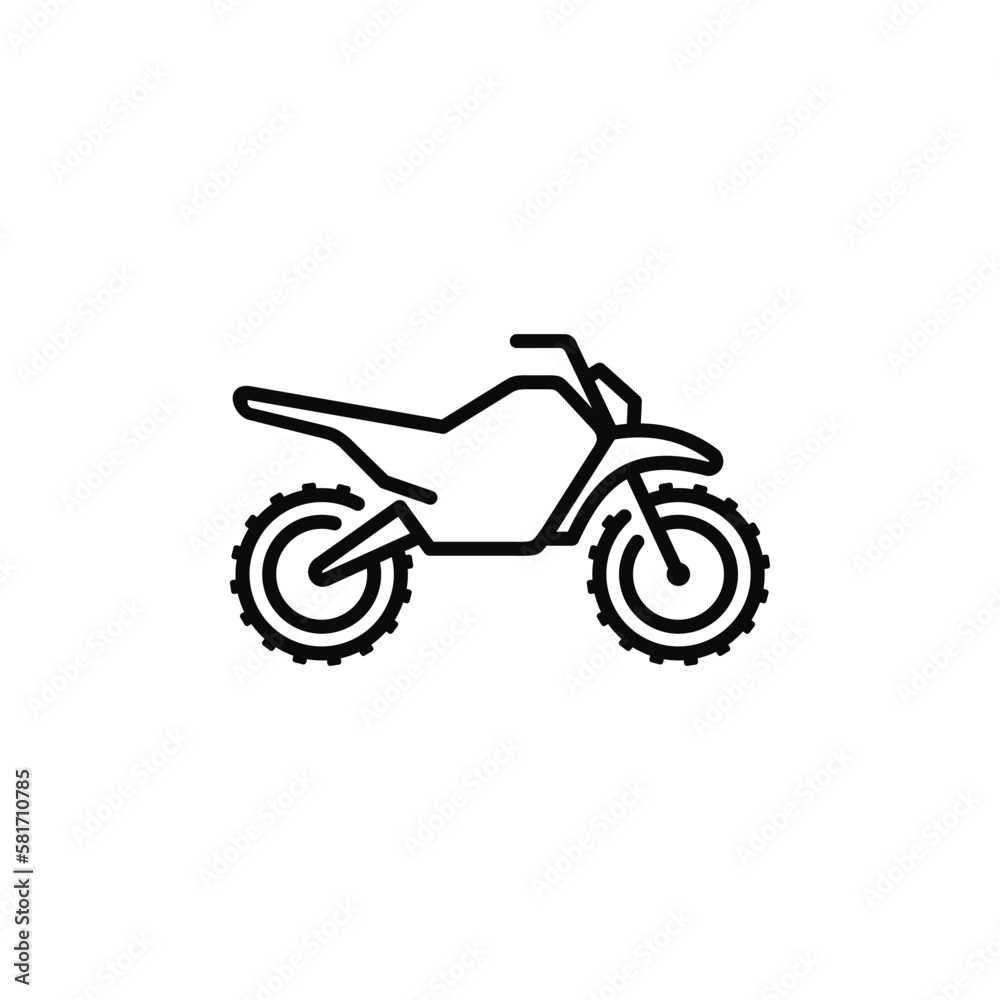 Motocross line icon isolated on white background