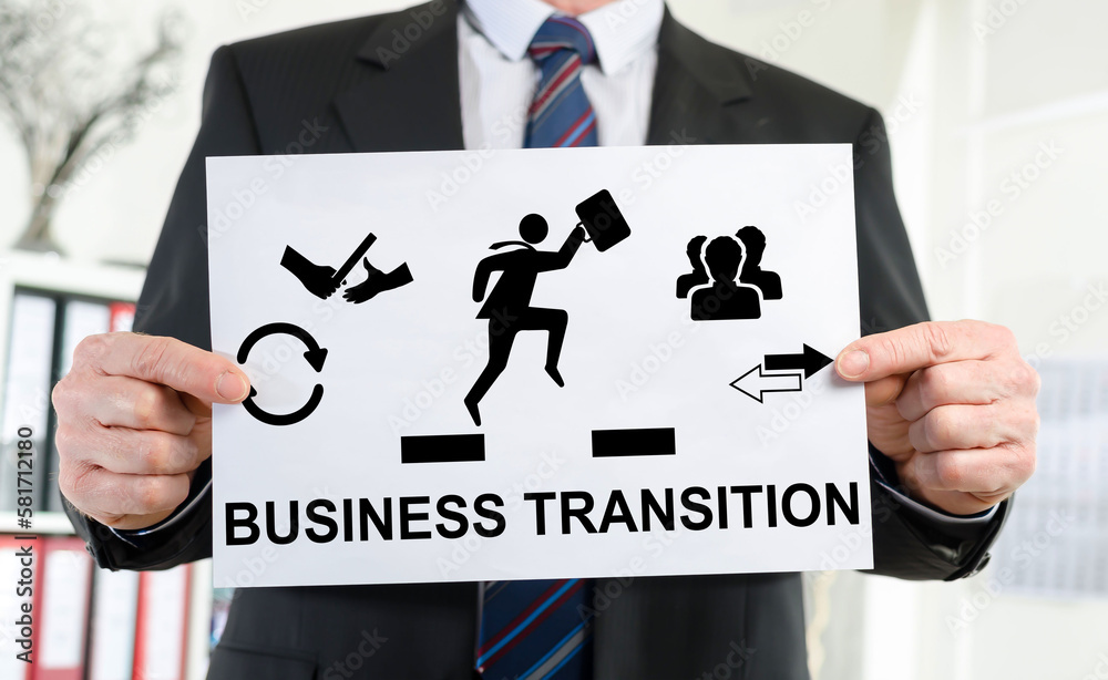 Business transition concept shown by a businessman