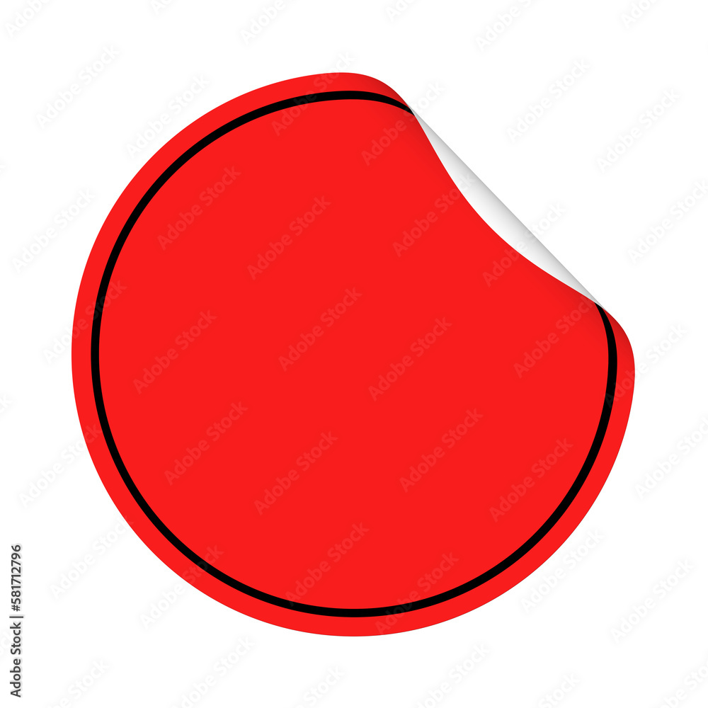 Roter runder Aufkleber, 2D-Illustration Roter runder Aufkleber, 2D-Illustration