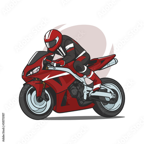 Motorcyclists riding big bike motorcycle. motorbike