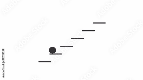 Animated climbing ladder loader. Bouncing ball. Simple black and white loading icon. 4K video footage with alpha channel transparency. Wait-animation progress indicator for web UI design photo