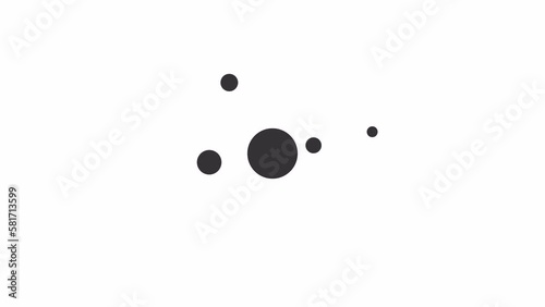 Animated random dots spin loader. Rotating in circle. Simple black and white loading icon. 4K video footage with alpha channel transparency. Wait-animation progress indicator for web UI design