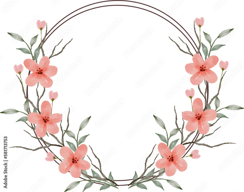 beautiful watercolor flower wreath